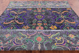 Grey Modern Handmade Wool & Silk Rug - 8' 10" X 11' 10" - Golden Nile