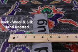 Grey Modern Handmade Wool & Silk Rug - 8' 10" X 11' 10" - Golden Nile