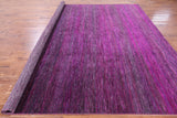 Purple Square Savannah Grass Handmade Wool & Silk Rug - 9' 11" X 10' 1" - Golden Nile