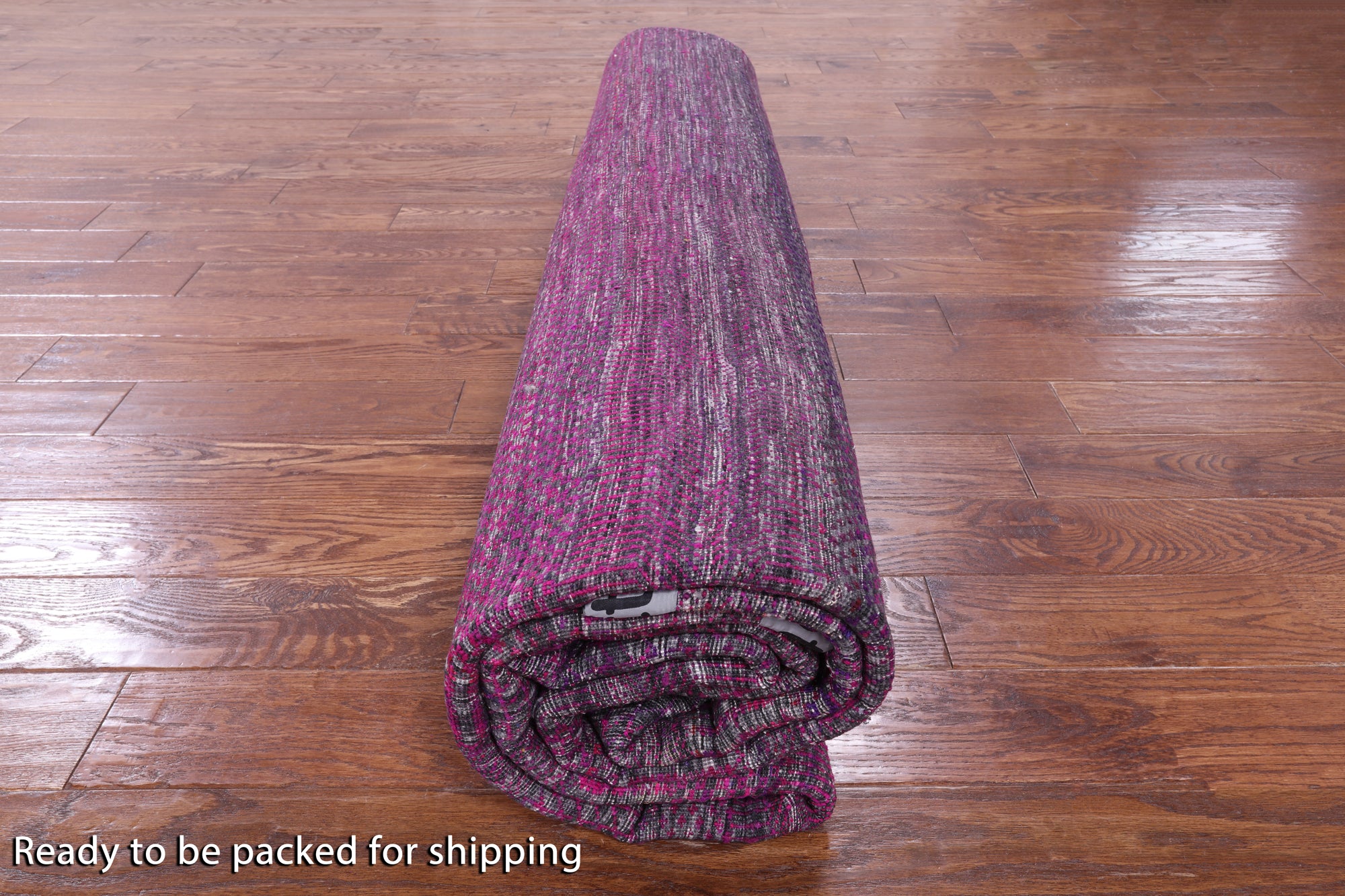 Purple Square Savannah Grass Handmade Wool & Silk Rug - 9' 11" X 10' 1" - Golden Nile