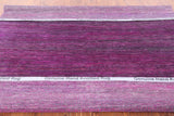 Purple Square Savannah Grass Handmade Wool & Silk Rug - 9' 11" X 10' 1" - Golden Nile