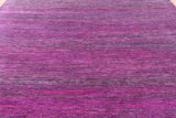 Purple Square Savannah Grass Handmade Wool & Silk Rug - 9' 11" X 10' 1" - Golden Nile
