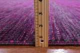Purple Square Savannah Grass Handmade Wool & Silk Rug - 9' 11" X 10' 1" - Golden Nile