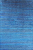 Blue Savannah Grass Hand Knotted Wool & Silk Rug - 11' 11" X 18' 0" - Golden Nile