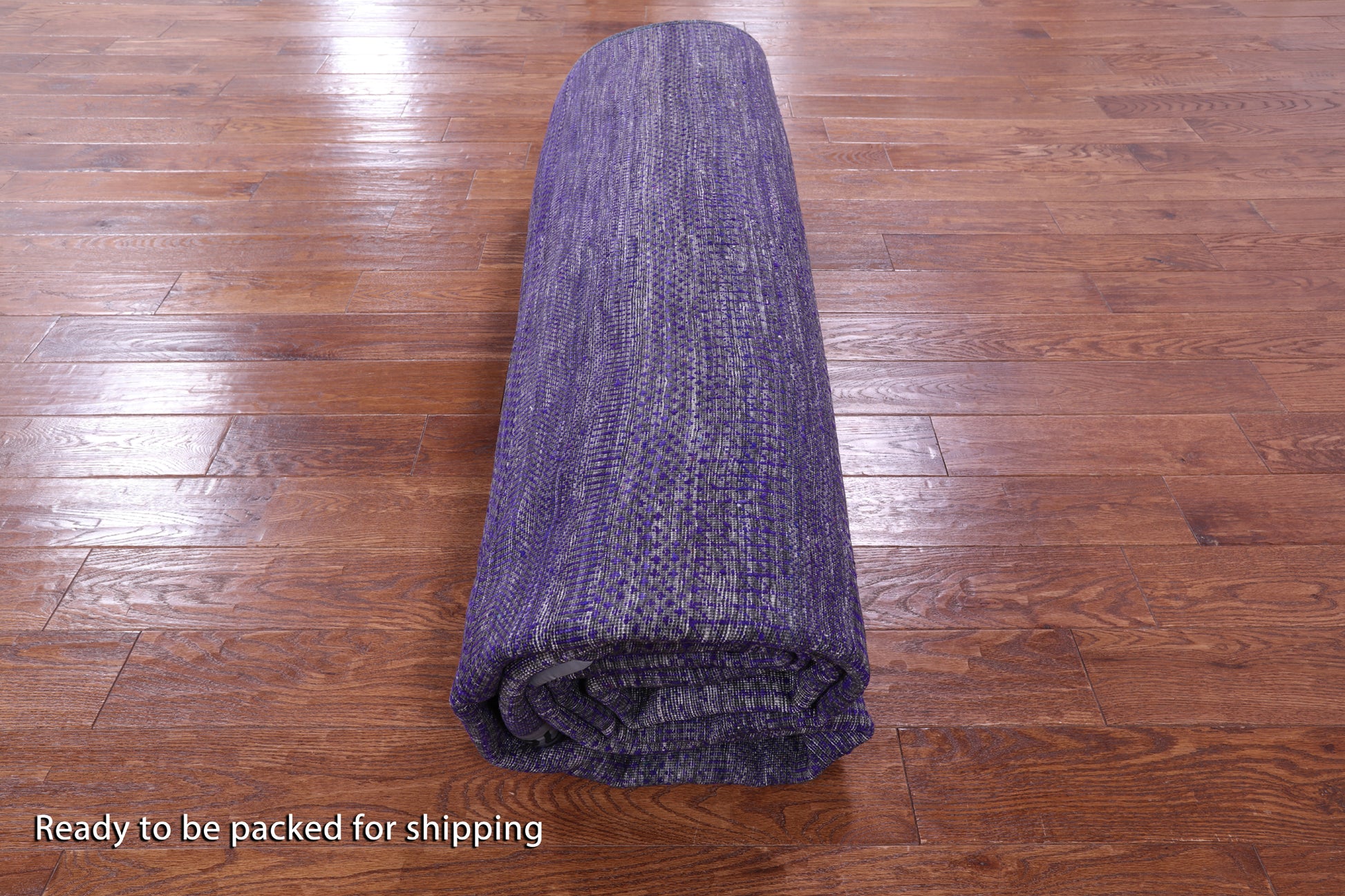 Purple Square Savannah Grass Hand Knotted Wool & Silk Rug - 11' 11" X 12' 3" - Golden Nile