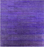 Purple Square Savannah Grass Hand Knotted Wool & Silk Rug - 11' 11" X 12' 3" - Golden Nile