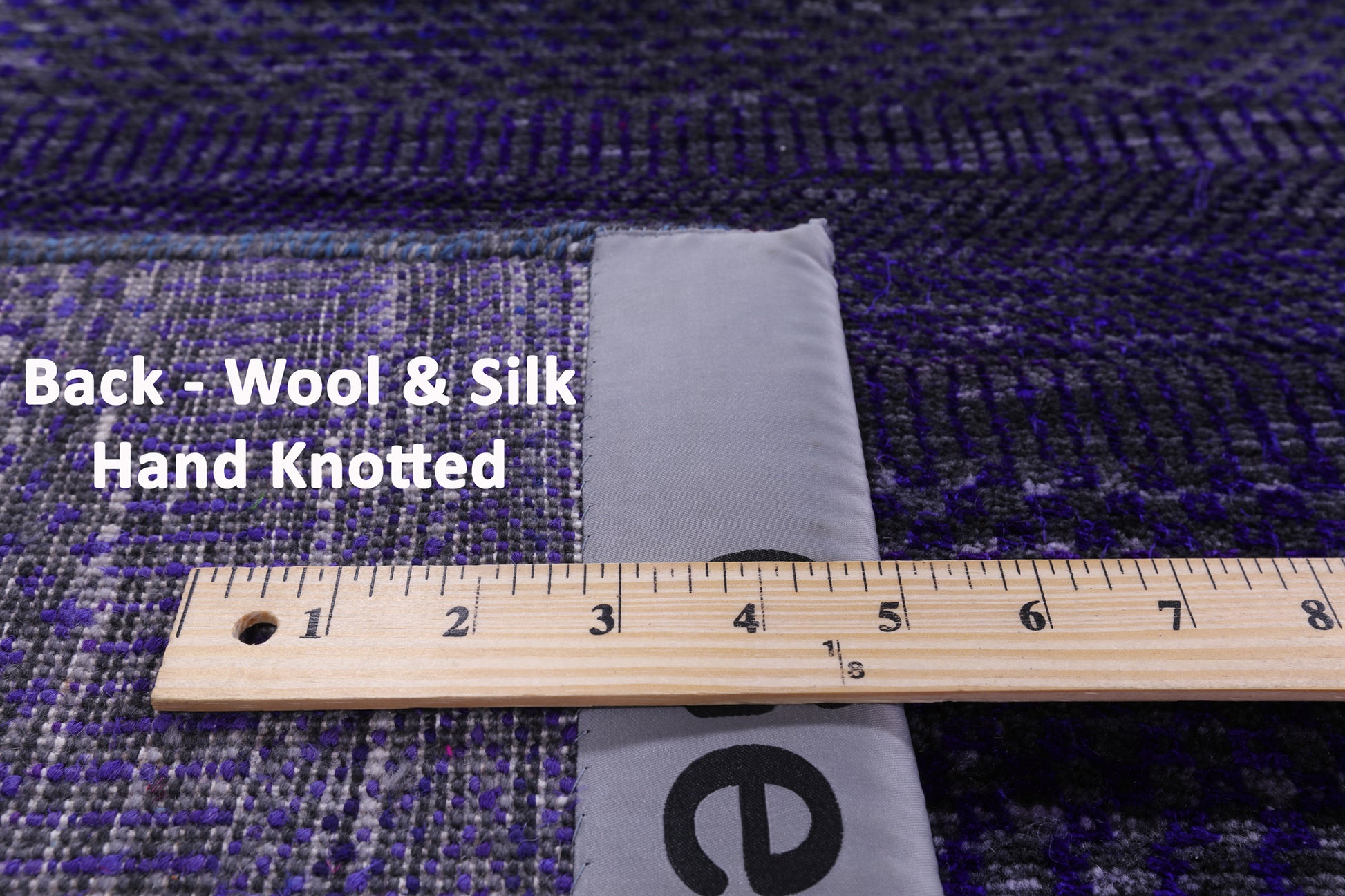 Purple Square Savannah Grass Hand Knotted Wool & Silk Rug - 11' 11" X 12' 3" - Golden Nile