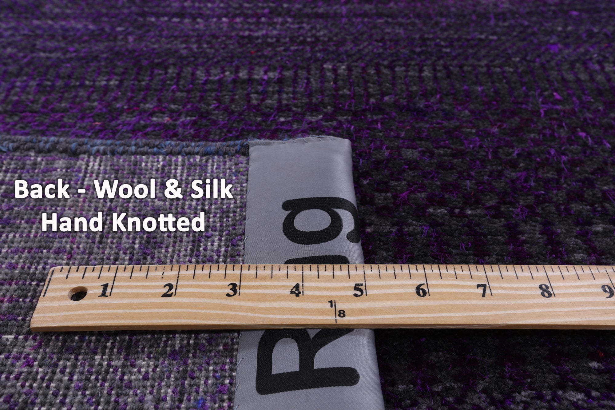 Purple Savannah Grass Hand Knotted Wool & Silk Runner Rug - 2' 8" X 12' 3" - Golden Nile