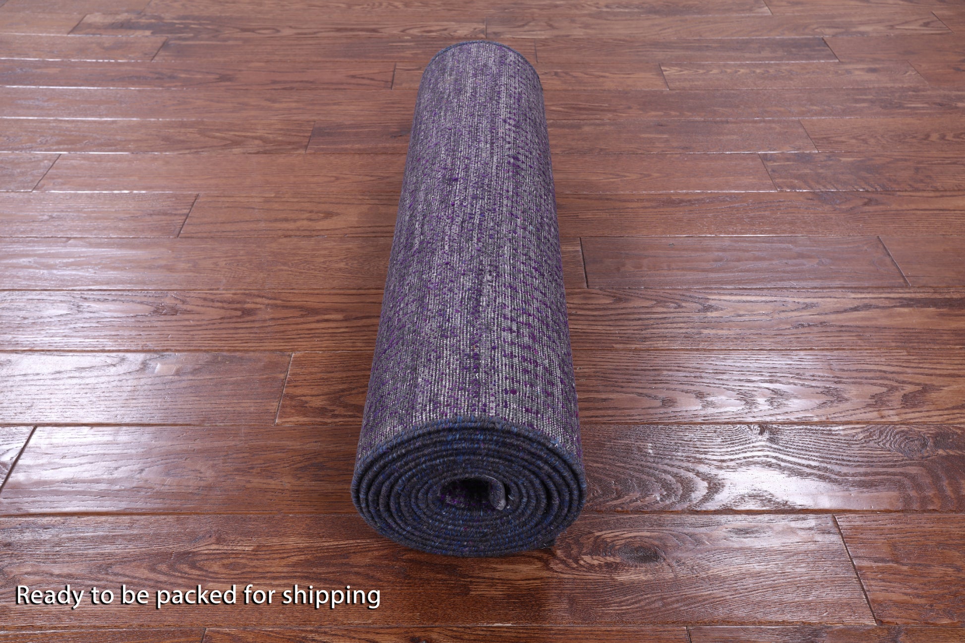 Purple Savannah Grass Hand Knotted Wool & Silk Runner Rug - 2' 8" X 12' 3" - Golden Nile
