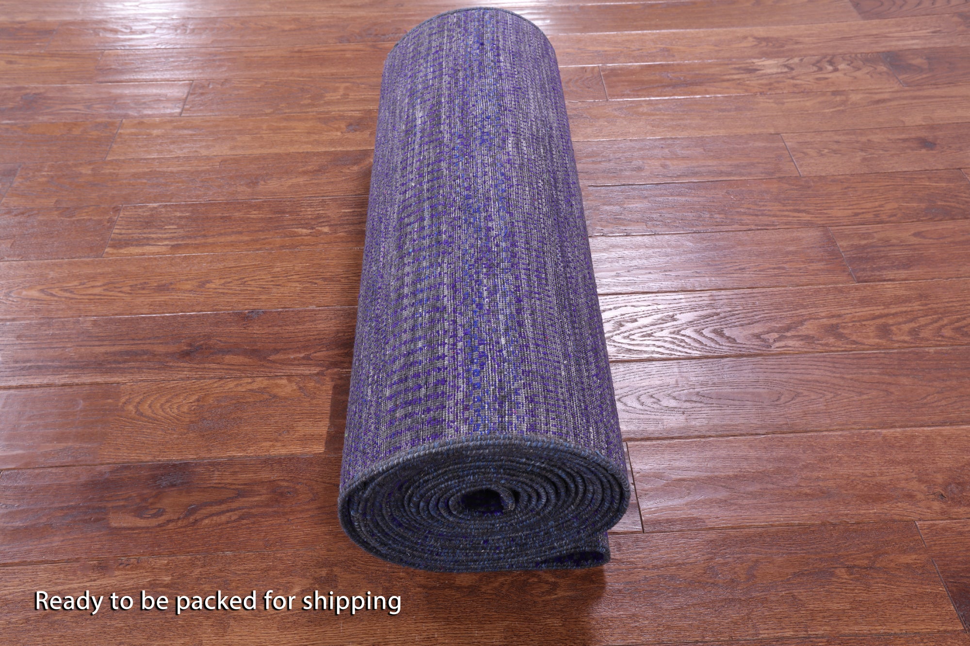 Purple Savannah Grass Handmade Wool & Silk Runner Rug - 2' 8" X 23' 6" - Golden Nile