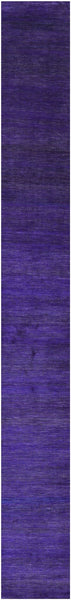 Purple Savannah Grass Handmade Wool & Silk Runner Rug - 2' 8" X 23' 6" - Golden Nile