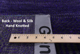 Purple Savannah Grass Handmade Wool & Silk Runner Rug - 2' 8" X 23' 6" - Golden Nile