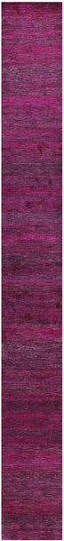 Pink Savannah Grass Handmade Wool & Silk Runner Rug - 2' 5" X 21' 11" - Golden Nile
