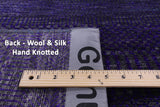 Purple Savannah Grass Hand Knotted Wool & Silk Runner Rug - 2' 6" X 25' 8" - Golden Nile