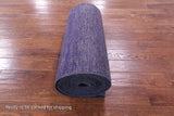 Purple Savannah Grass Hand Knotted Wool & Silk Runner Rug - 2' 6" X 25' 8" - Golden Nile