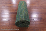 Green Savannah Grass Hand Knotted Wool & Silk Runner Rug - 2' 6" X 22' 0" - Golden Nile