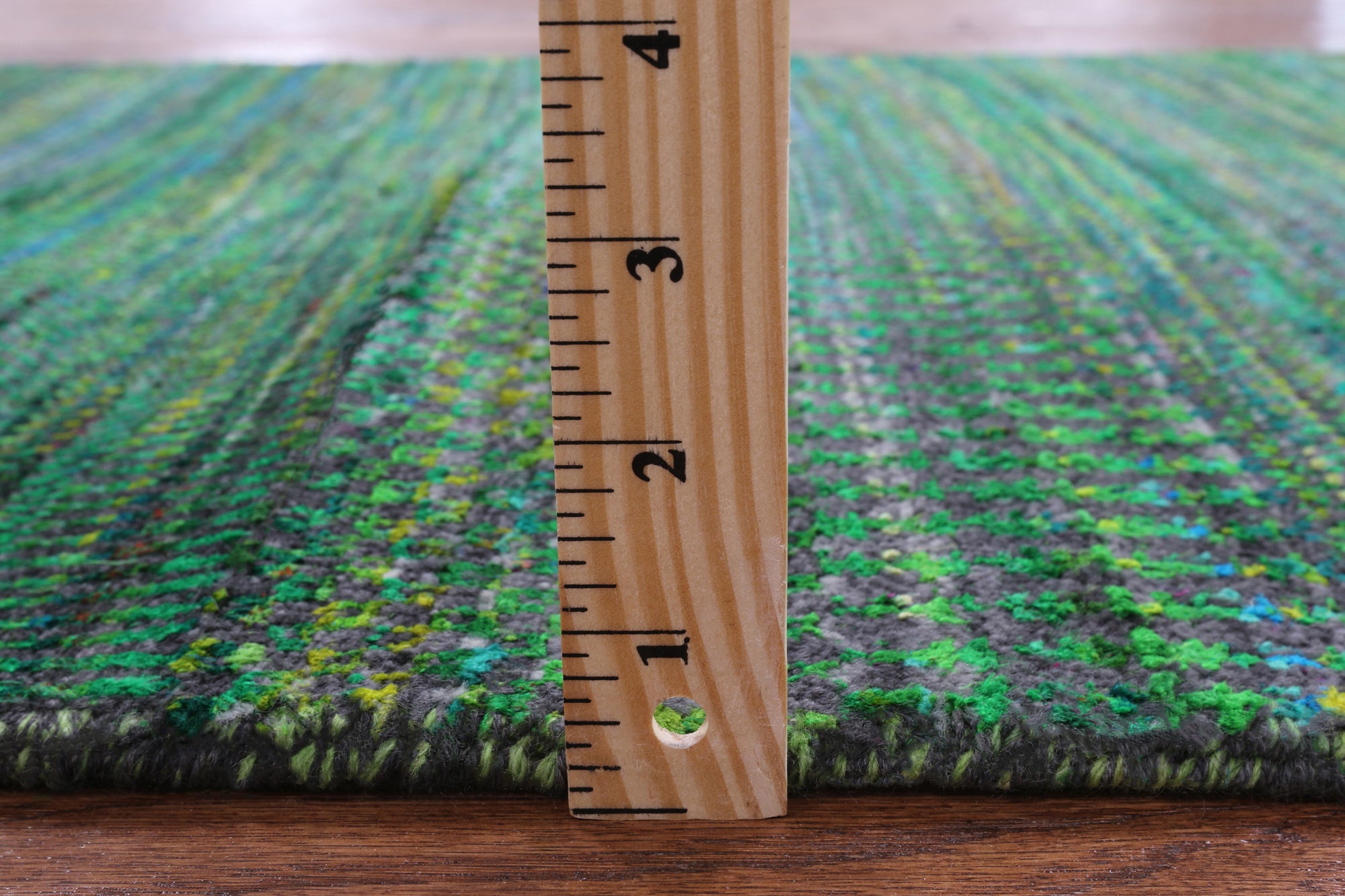 Green Savannah Grass Hand Knotted Wool & Silk Runner Rug - 2' 6" X 22' 0" - Golden Nile