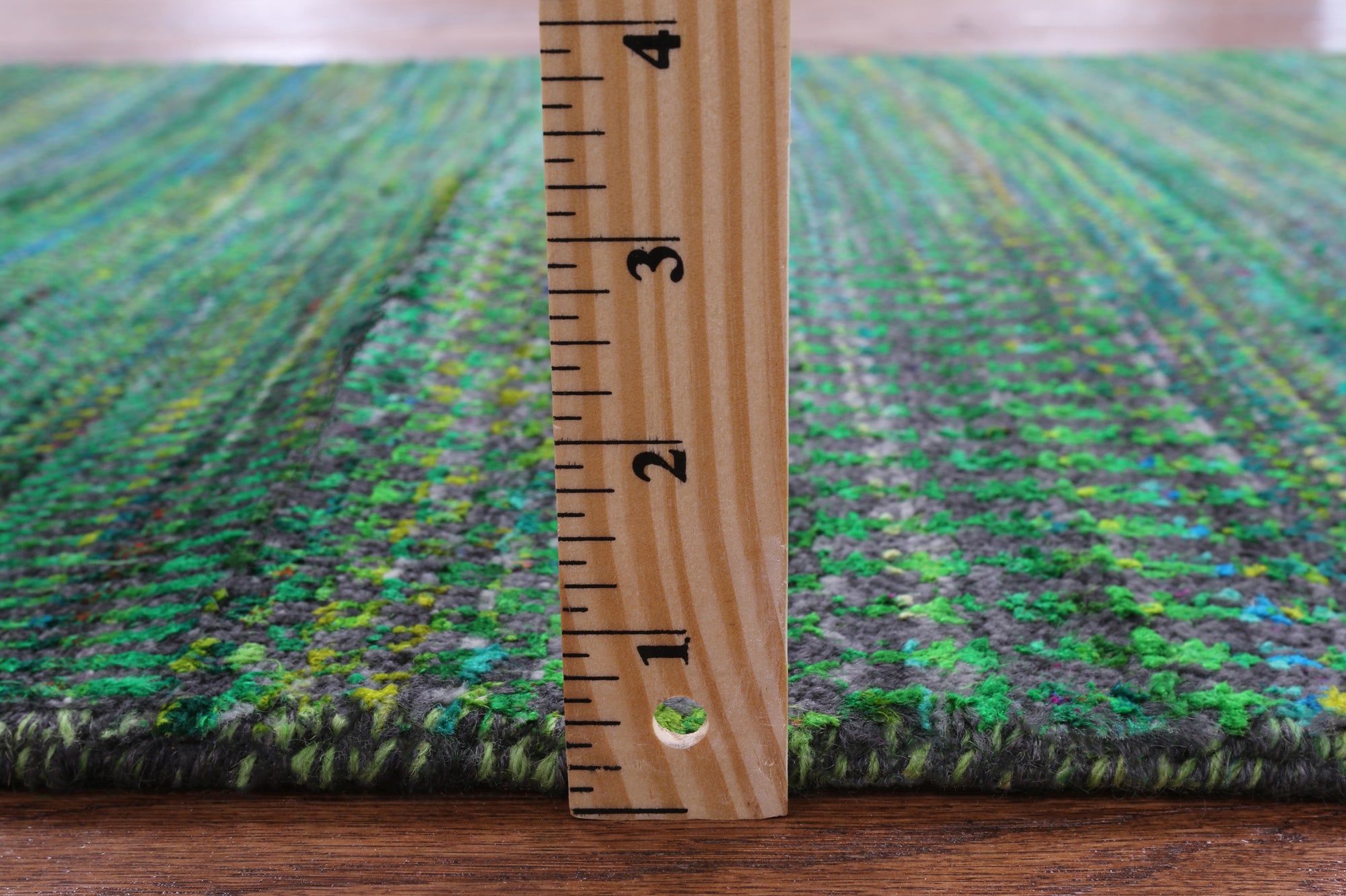 Green Savannah Grass Hand Knotted Wool & Silk Runner Rug - 2' 6" X 24' 0" - Golden Nile