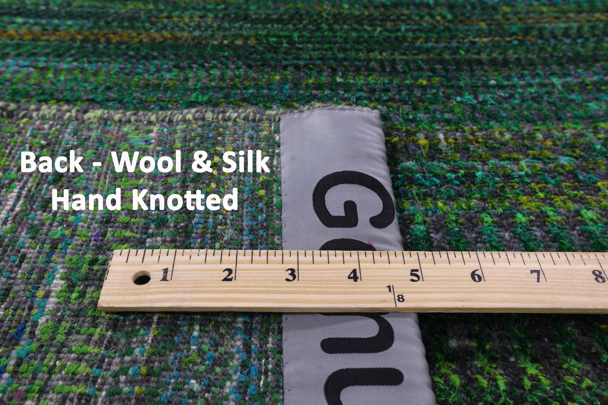 Green Savannah Grass Hand Knotted Wool & Silk Runner Rug - 2' 6" X 24' 0" - Golden Nile
