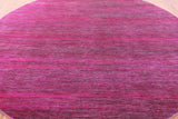 Pink Round Savannah Grass Handmade Wool & Silk Rug - 9' 8" X 9' 8" - Golden Nile