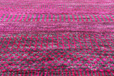 Pink Round Savannah Grass Handmade Wool & Silk Rug - 9' 8" X 9' 8" - Golden Nile