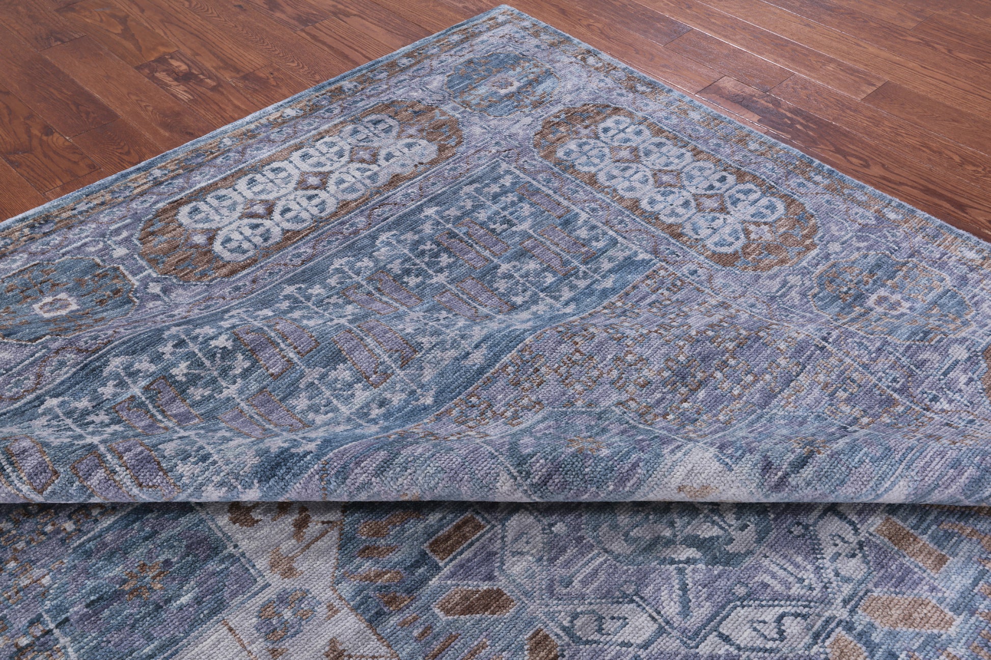 Geometric Persian Mamluk Hand Knotted Wool Rug - 9' 1" X 12' 1" - Golden Nile