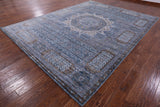 Geometric Persian Mamluk Hand Knotted Wool Rug - 9' 1" X 12' 1" - Golden Nile