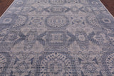 Ivory Geometric Persian Mamluk Handmade Wool Rug - 9' 1" X 11' 11" - Golden Nile