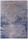 Contemporary Hand Knotted Wool & Silk Ocean Design Rug - 8' 11" X 12' 2" - Golden Nile