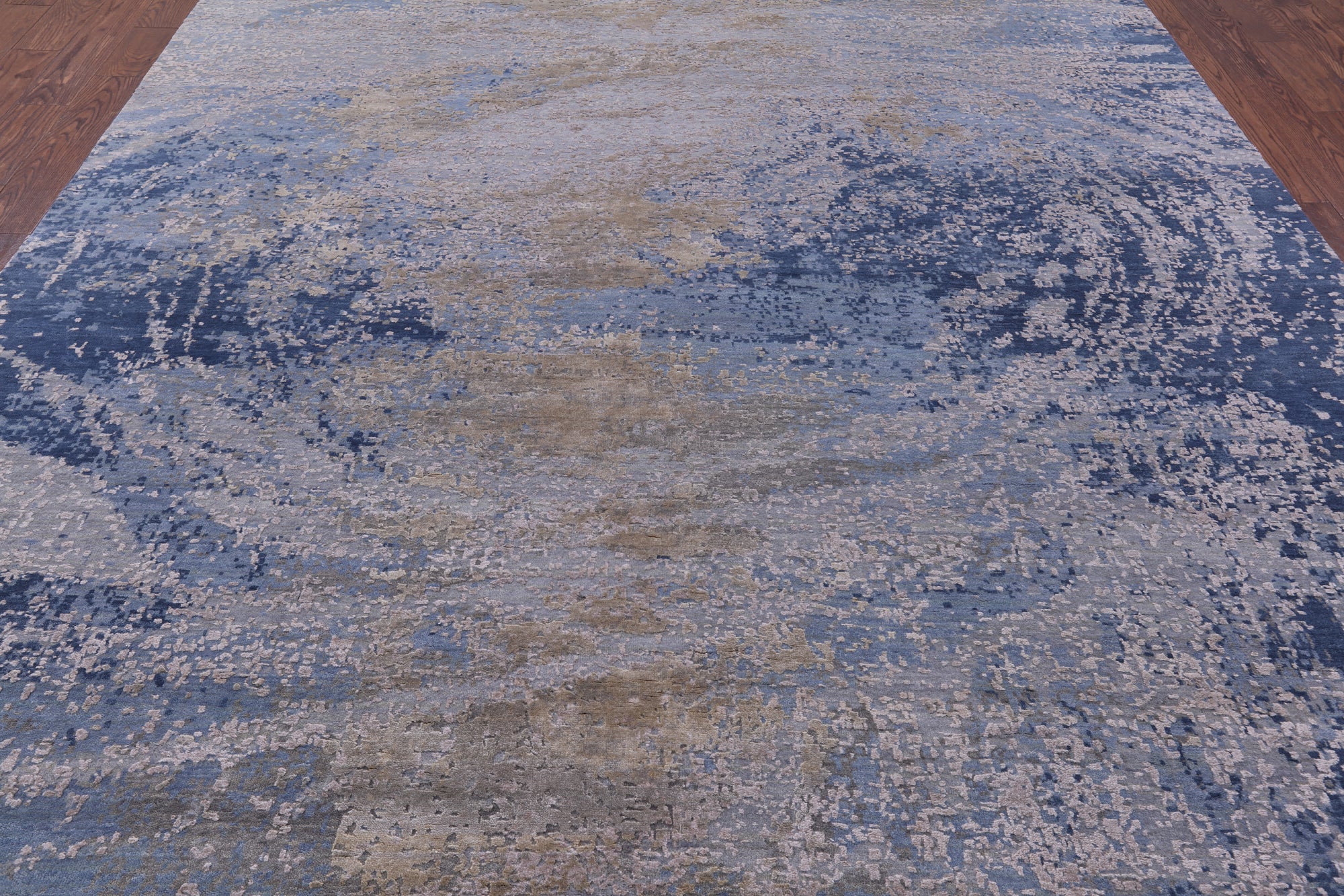 Contemporary Hand Knotted Wool & Silk Ocean Design Rug - 8' 11" X 12' 2" - Golden Nile