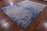 Contemporary Hand Knotted Wool & Silk Ocean Design Rug - 8' 11" X 12' 2" - Golden Nile