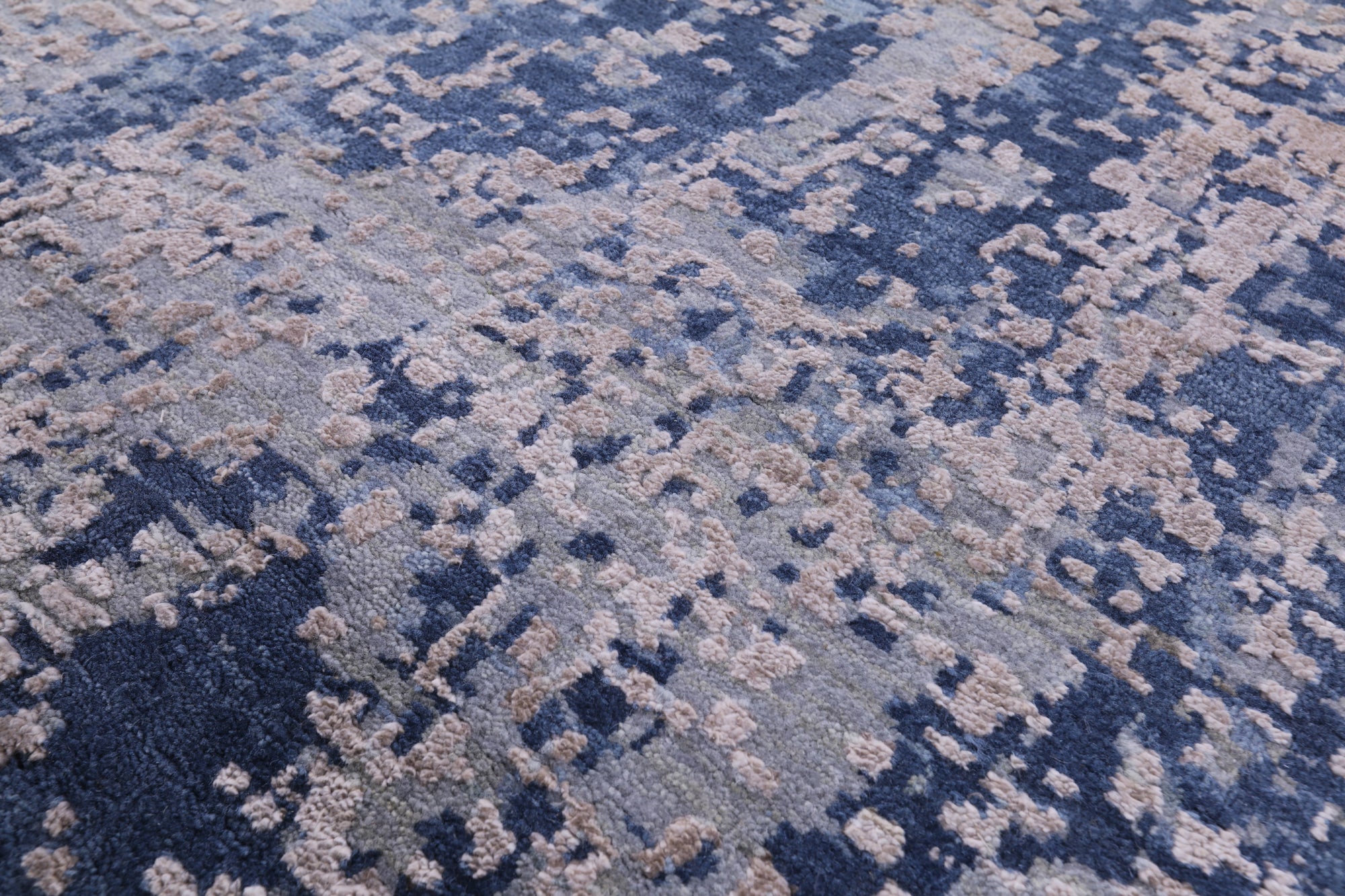 Contemporary Hand Knotted Wool & Silk Ocean Design Rug - 8' 11" X 12' 2" - Golden Nile