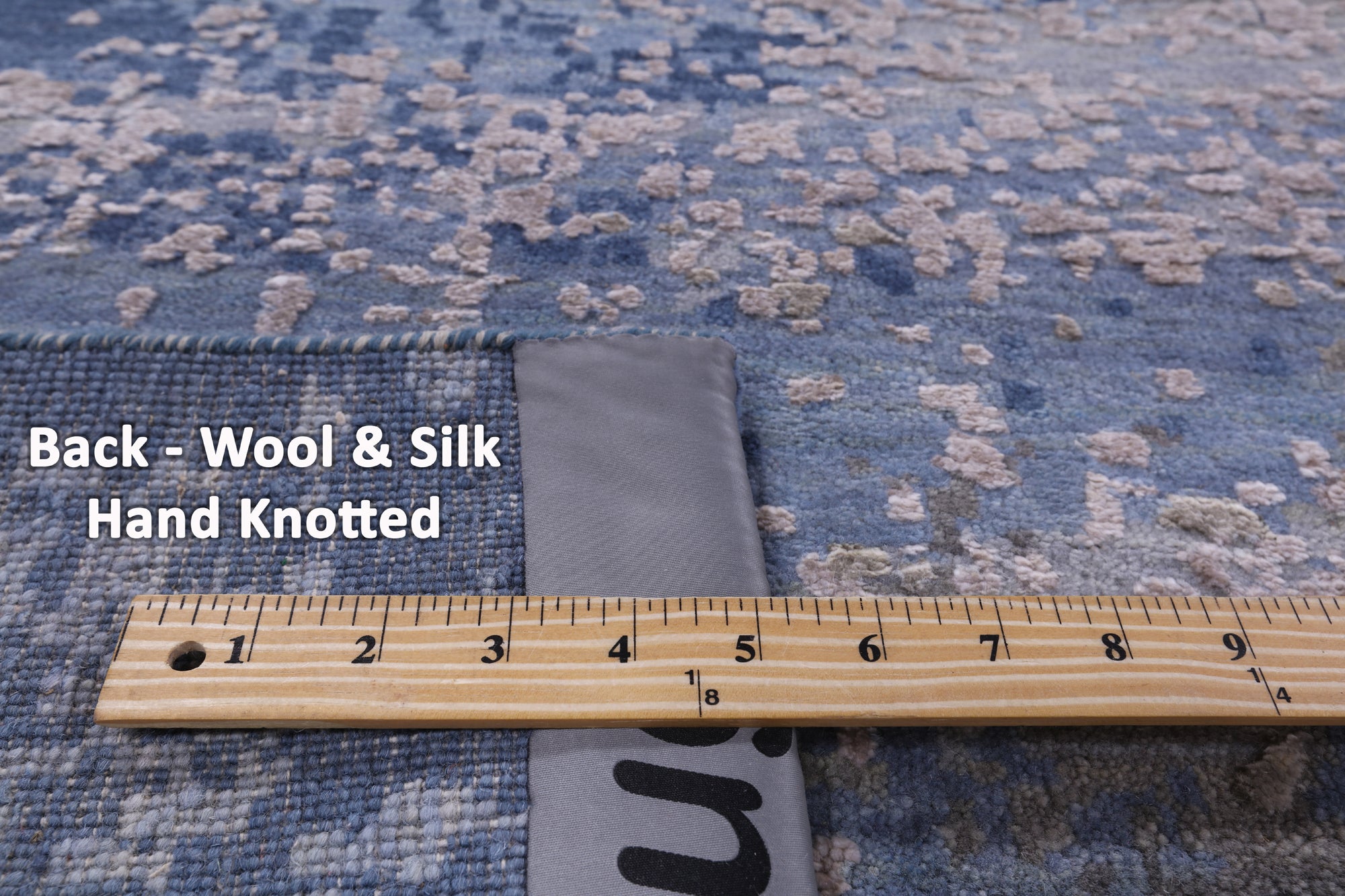 Contemporary Hand Knotted Wool & Silk Ocean Design Rug - 8' 11" X 12' 2" - Golden Nile