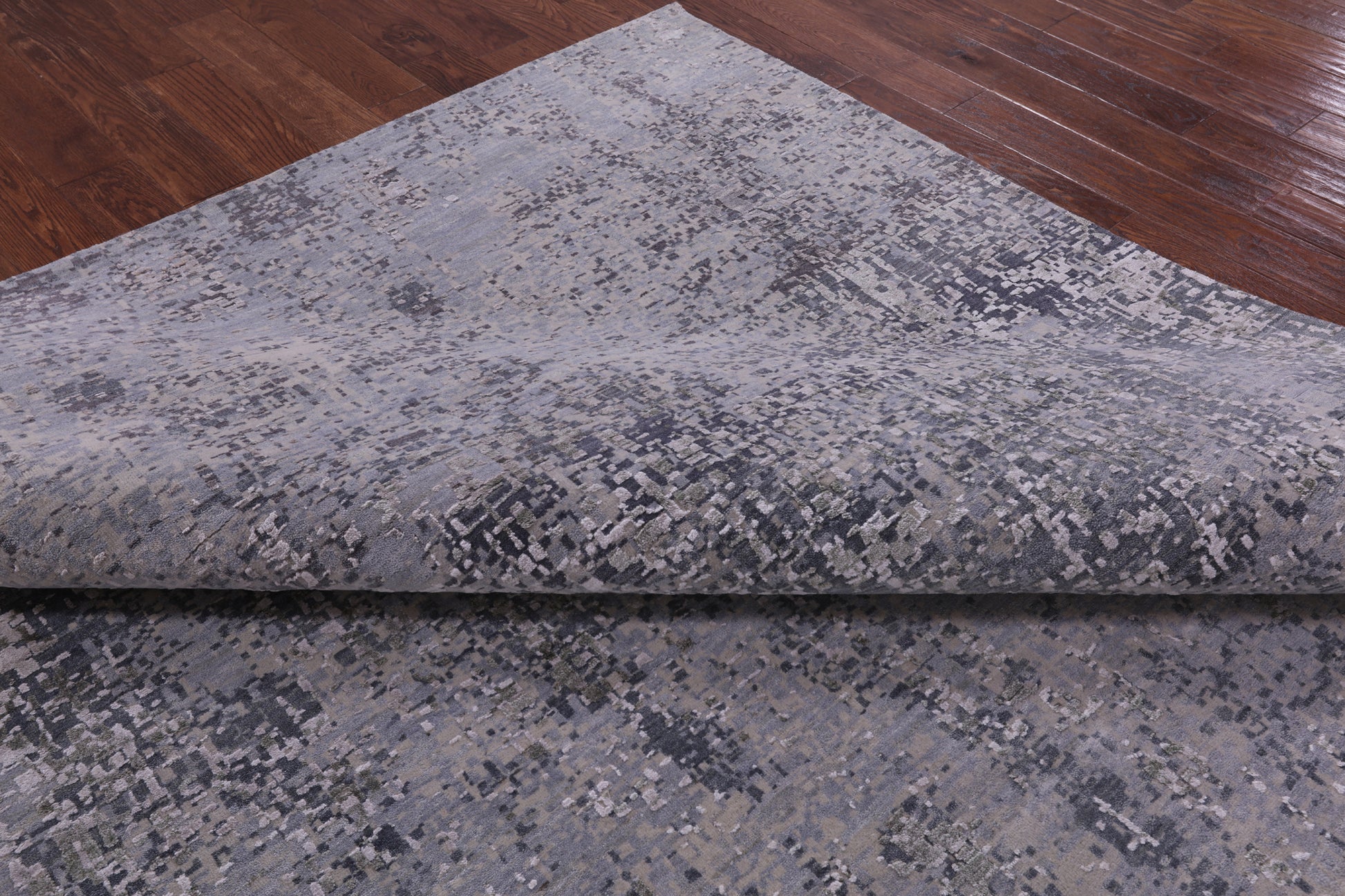Modern Hand Knotted Wool & Silk Rug - 8' 11" X 12' 4" - Golden Nile