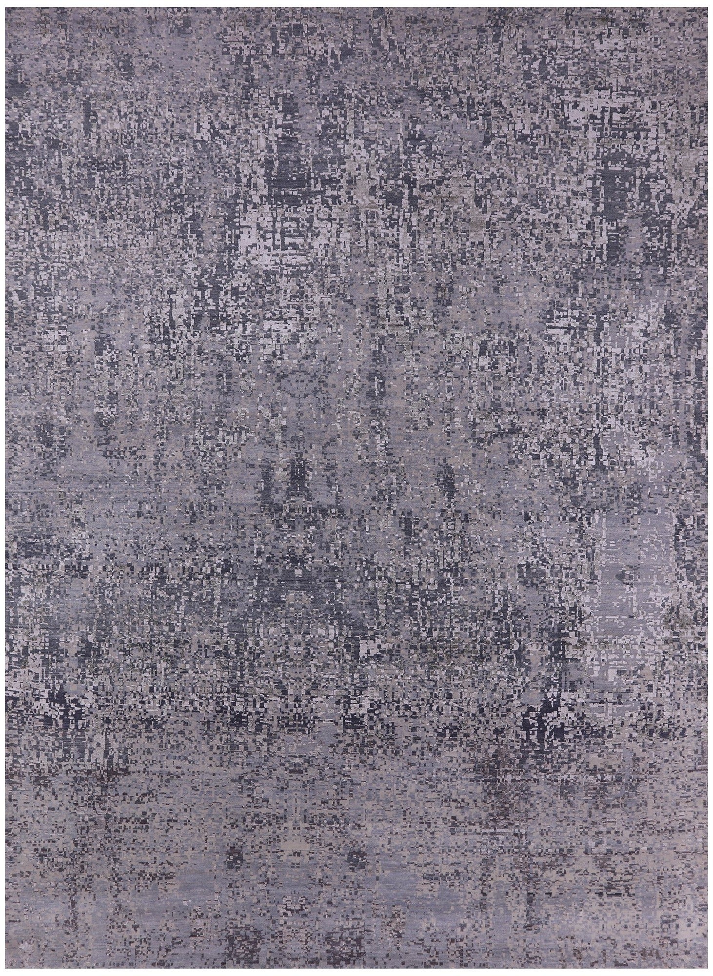 Modern Hand Knotted Wool & Silk Rug - 8' 11" X 12' 4" - Golden Nile