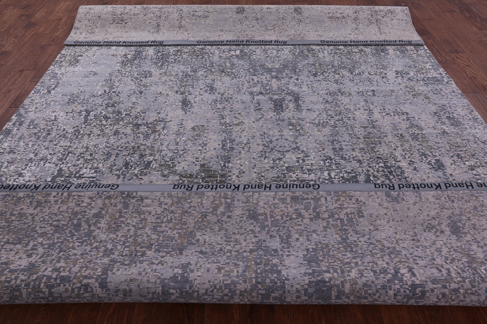 Modern Hand Knotted Wool & Silk Rug - 8' 11" X 12' 4" - Golden Nile
