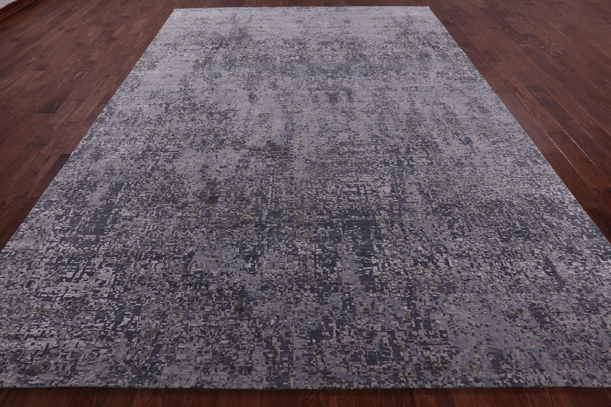 Modern Hand Knotted Wool & Silk Rug - 8' 11" X 12' 4" - Golden Nile