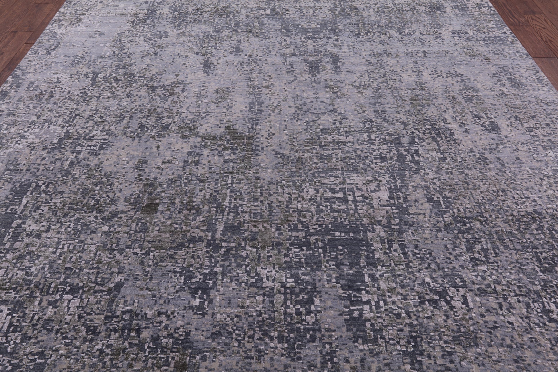 Modern Hand Knotted Wool & Silk Rug - 8' 11" X 12' 4" - Golden Nile