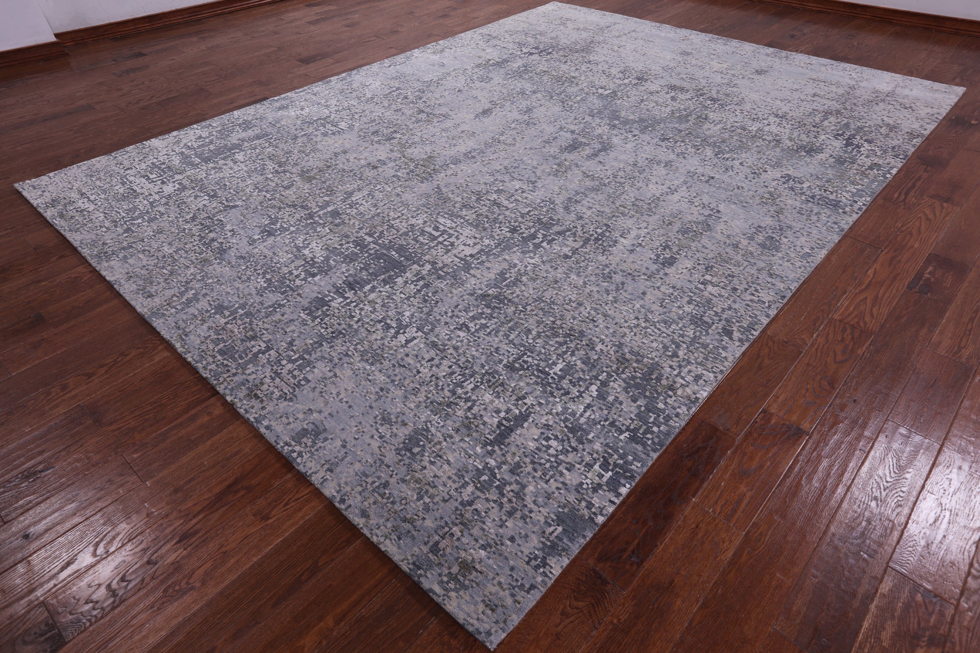 Modern Hand Knotted Wool & Silk Rug - 8' 11" X 12' 4" - Golden Nile