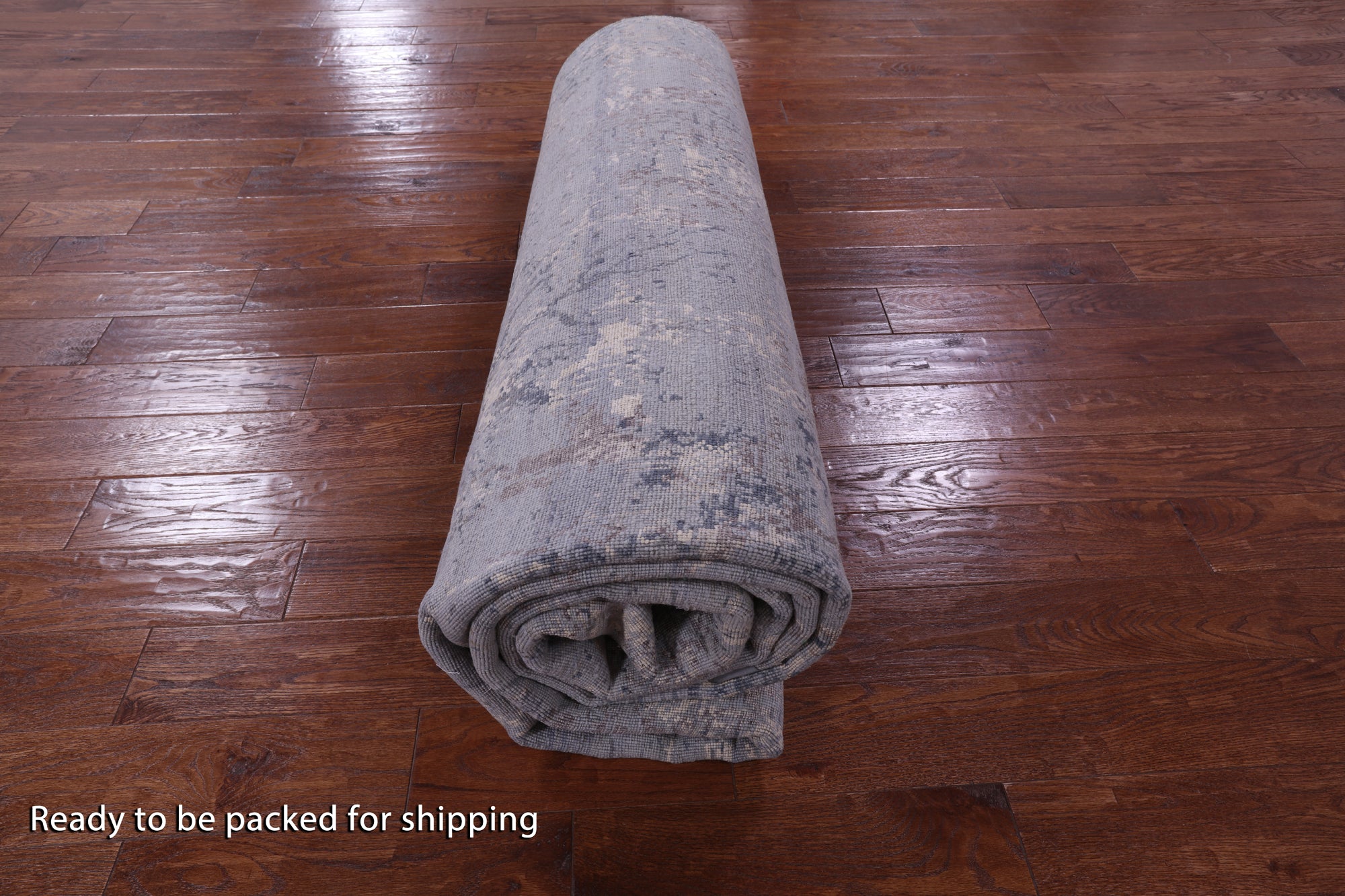 Contemporary Hand Knotted Wool & Silk Rug - 8' 11" X 12' 2" - Golden Nile