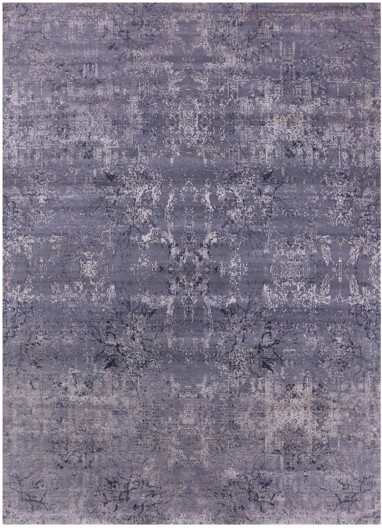 Contemporary Hand Knotted Wool & Silk Rug - 8' 11" X 12' 2" - Golden Nile