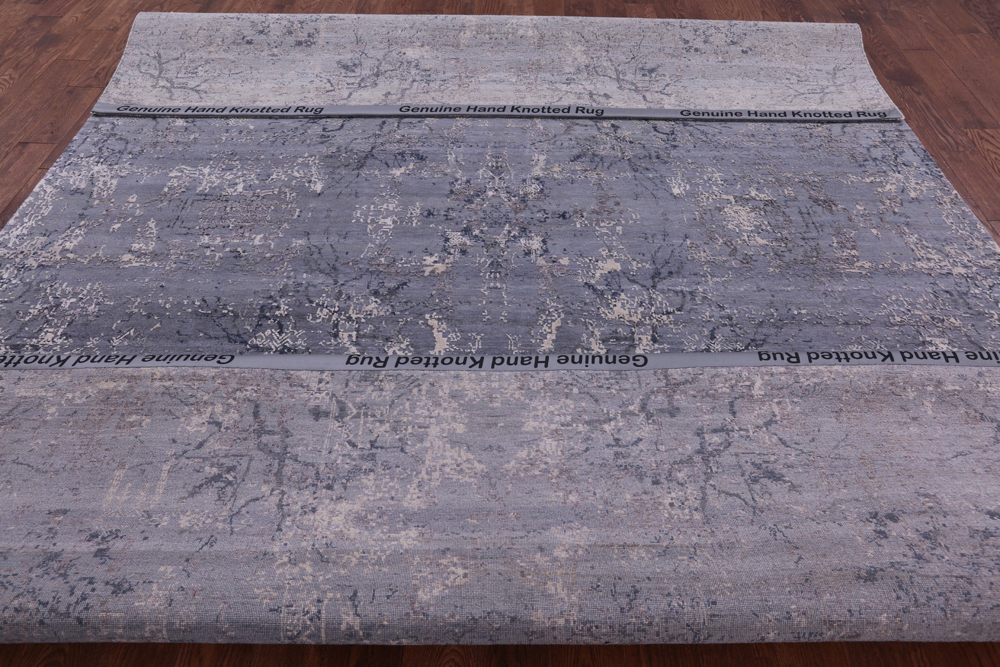 Contemporary Hand Knotted Wool & Silk Rug - 8' 11" X 12' 2" - Golden Nile