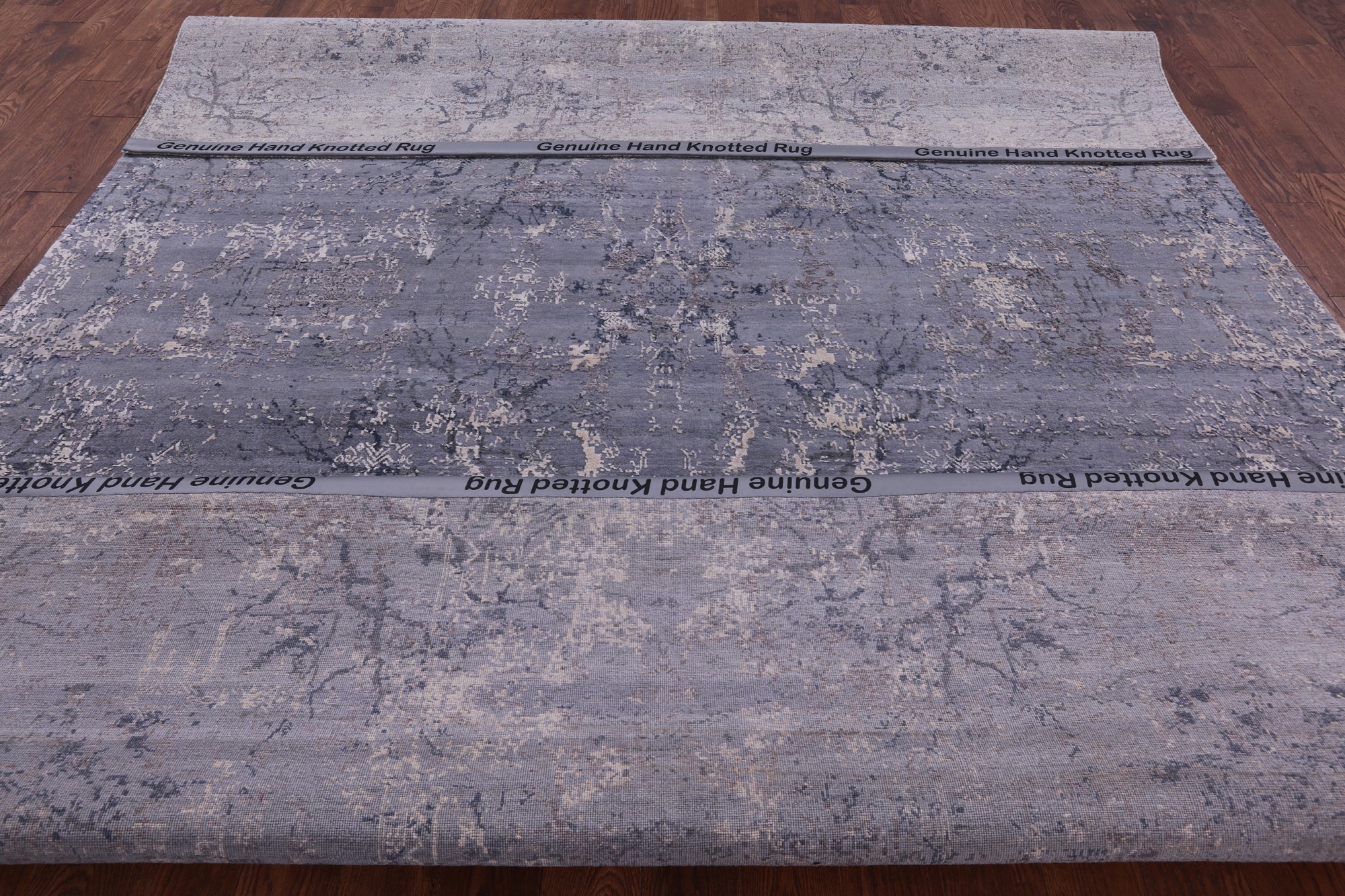 Contemporary Hand Knotted Wool & Silk Rug - 8' 11" X 12' 2" - Golden Nile