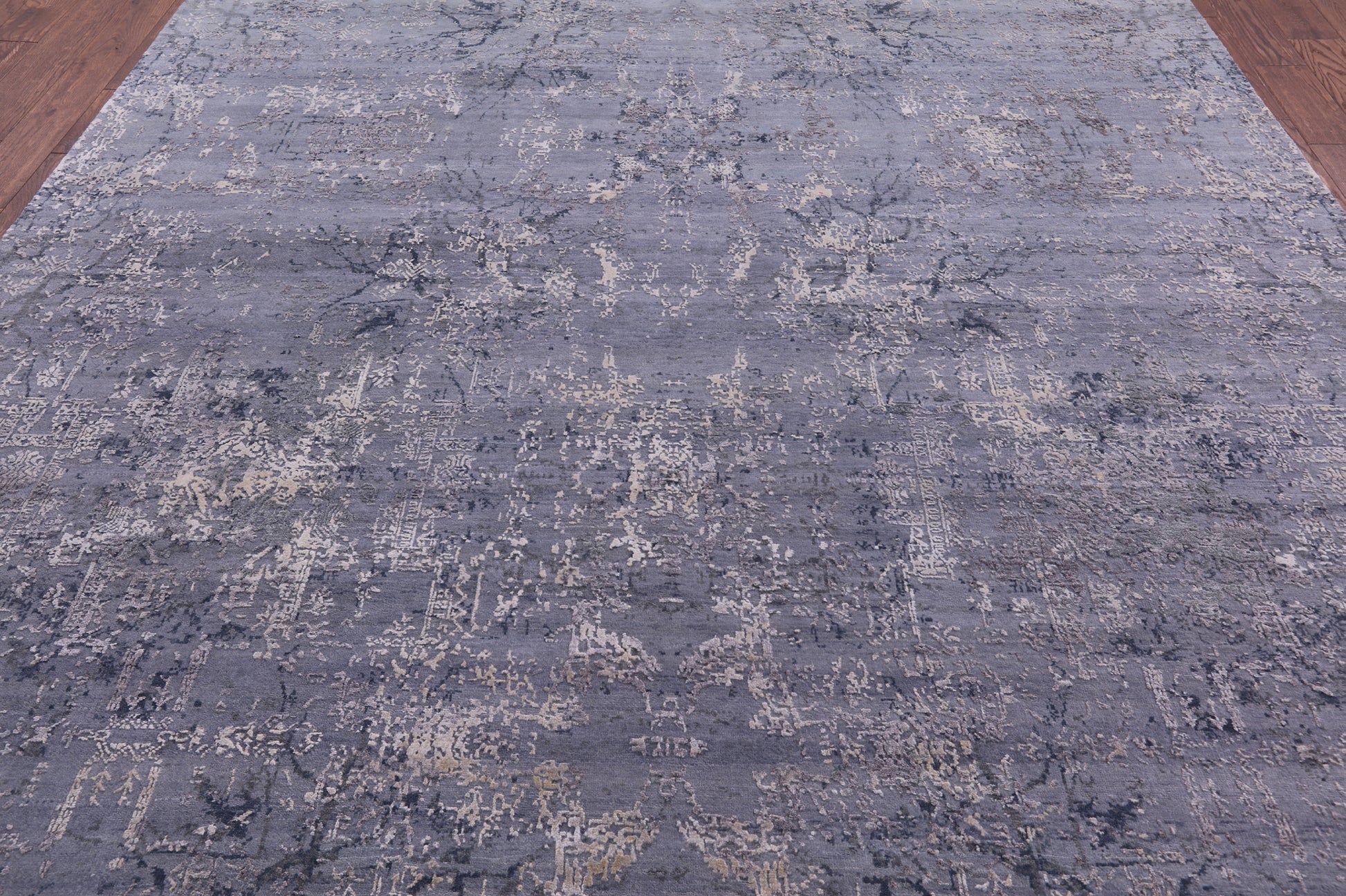 Contemporary Hand Knotted Wool & Silk Rug - 8' 11" X 12' 2" - Golden Nile