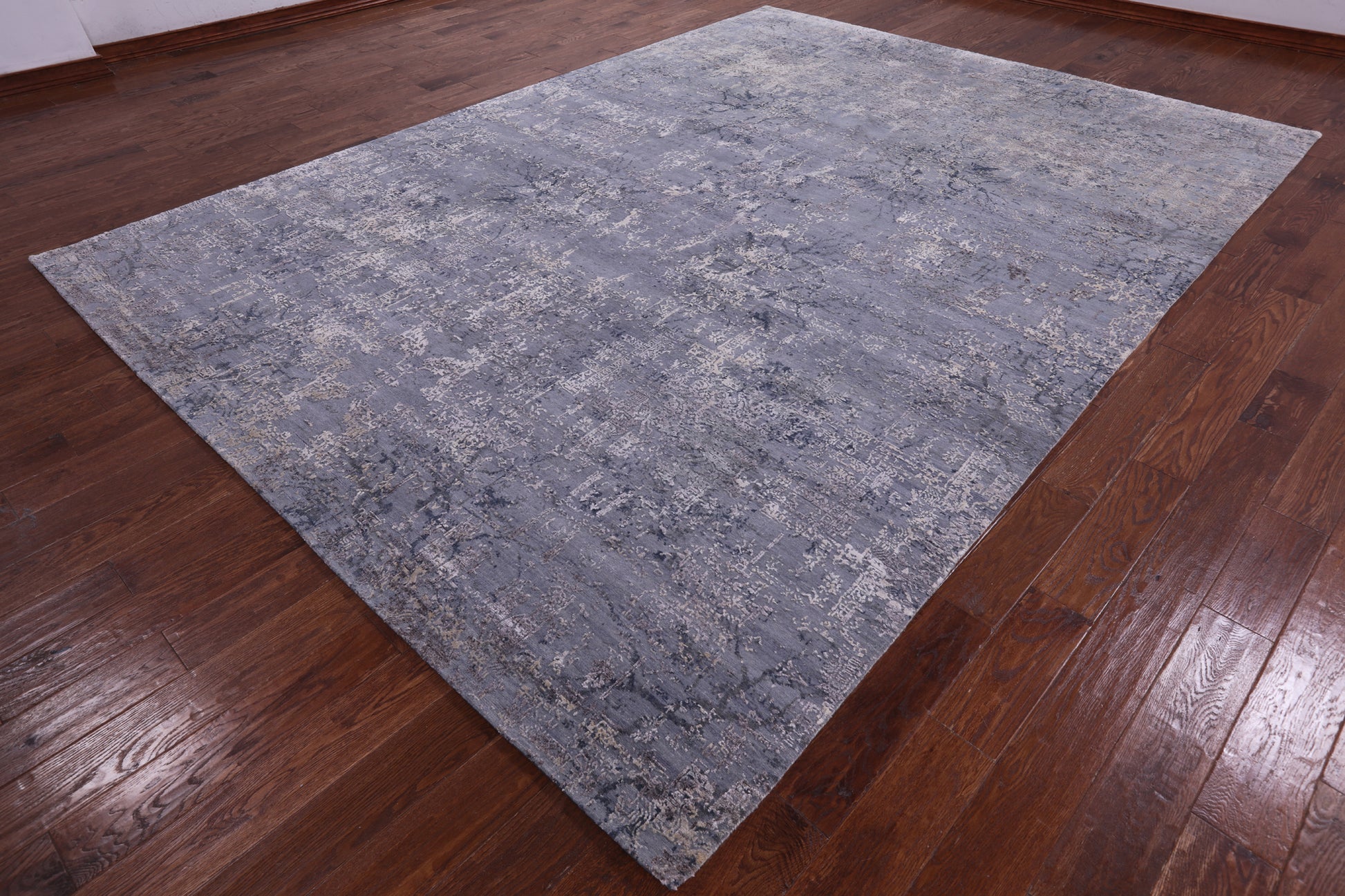 Contemporary Hand Knotted Wool & Silk Rug - 8' 11" X 12' 2" - Golden Nile