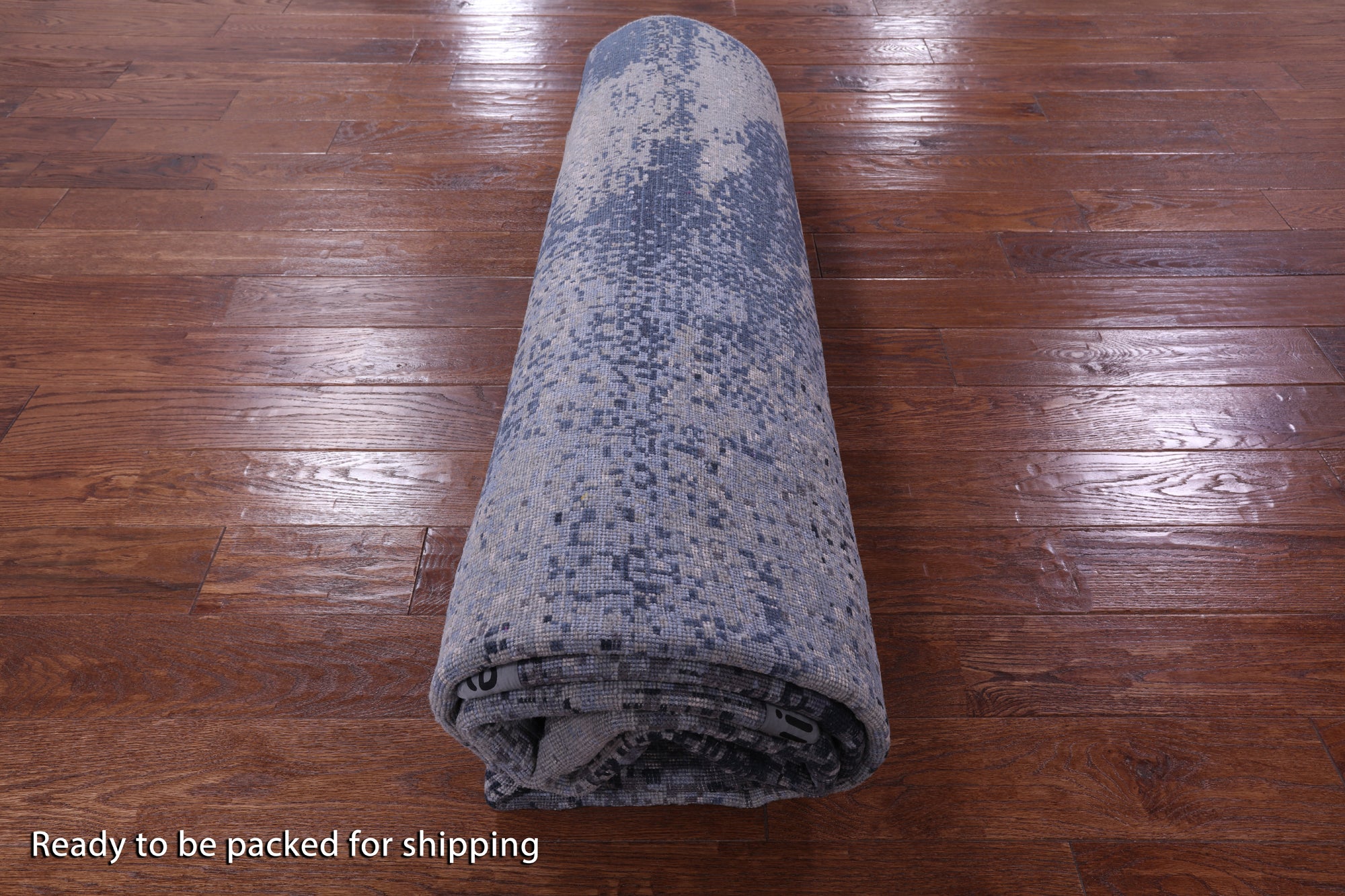 Abstract Contemporary Hand Knotted Wool & Silk Rug - 8' 0" X 10' 3" - Golden Nile