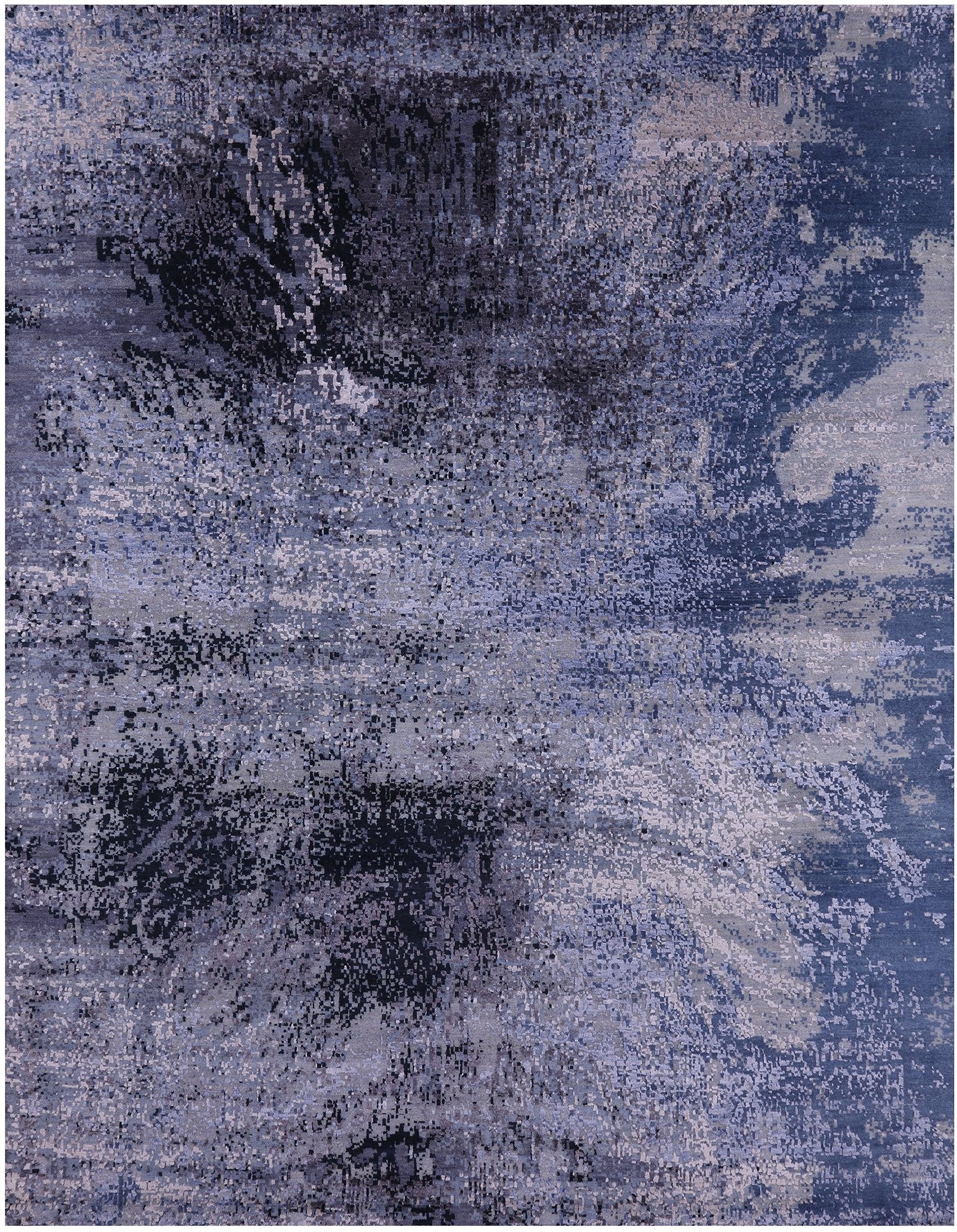 Abstract Contemporary Hand Knotted Wool & Silk Rug - 8' 0" X 10' 3" - Golden Nile