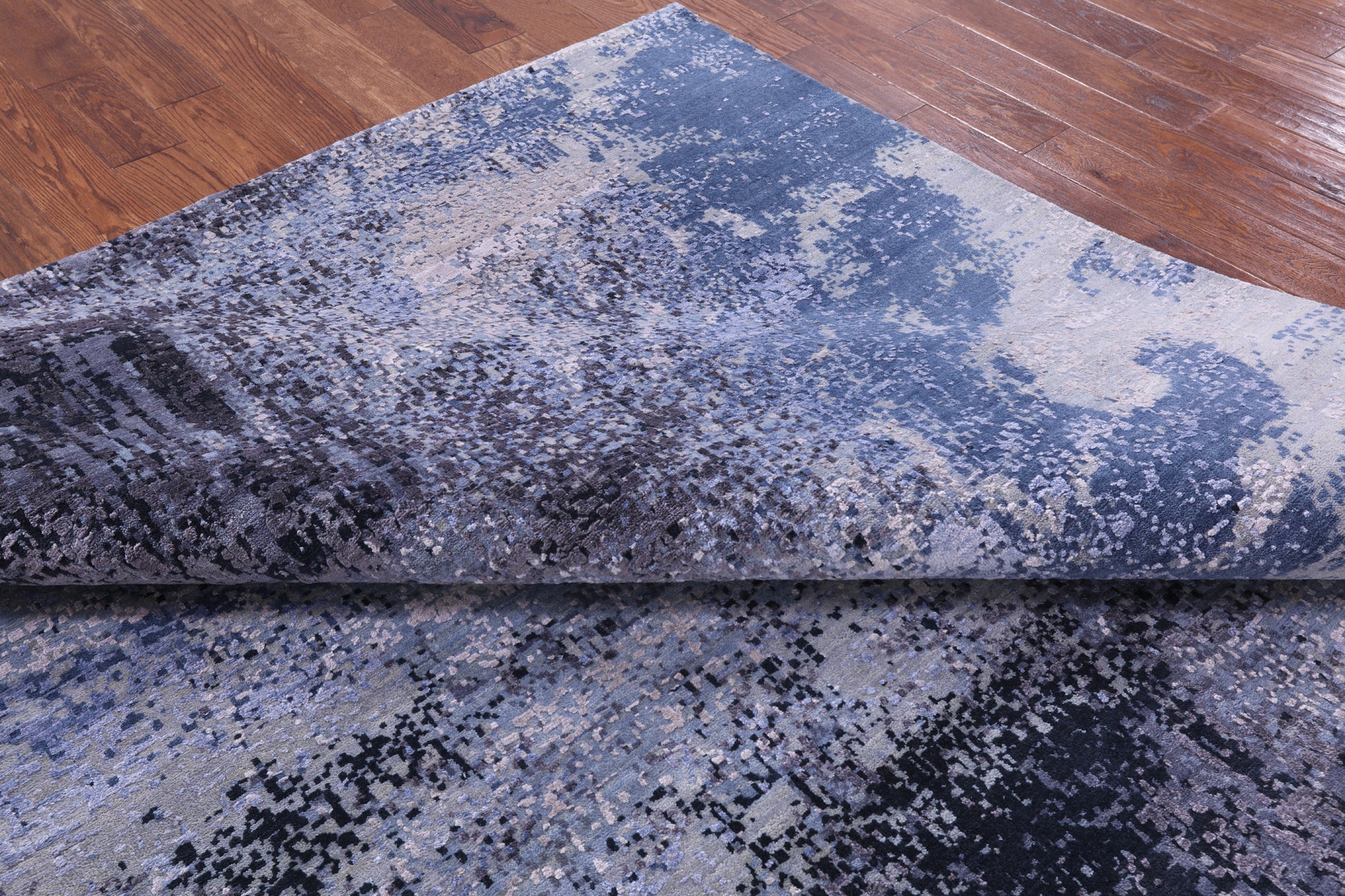 Abstract Contemporary Hand Knotted Wool & Silk Rug - 8' 0" X 10' 3" - Golden Nile
