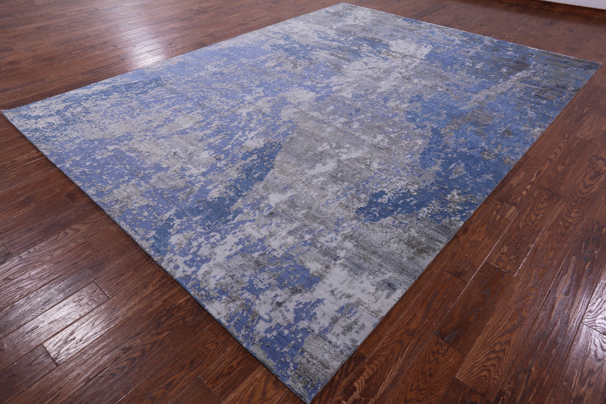 Modern Hand Knotted Wool & Silk Rug - 9' 0" X 12' 1" - Golden Nile