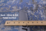 Modern Hand Knotted Wool & Silk Rug - 9' 0" X 12' 1" - Golden Nile